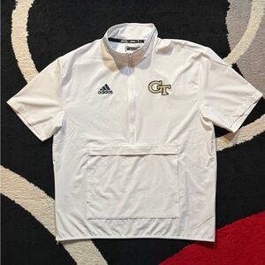 Georgia Tech Adidas Player-Issued Short Sleeve 1/4 Zip Jacket Size Medium